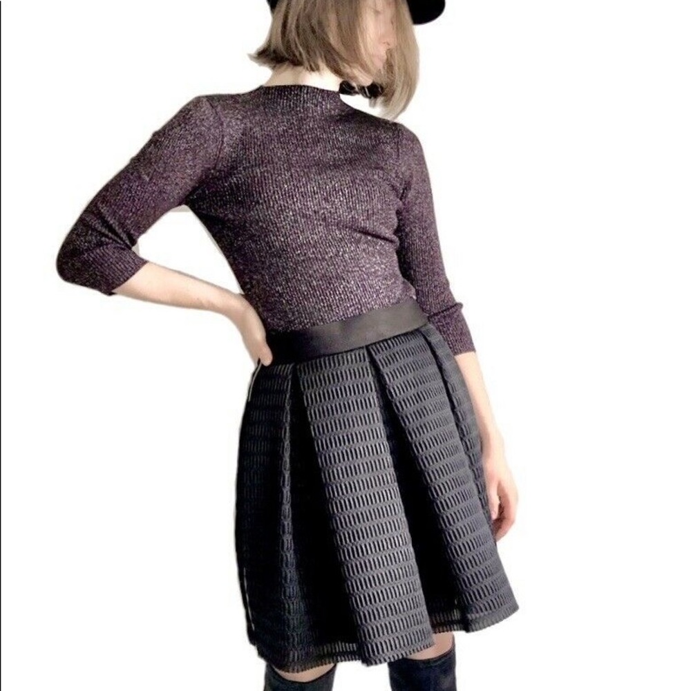 Maje mio metallic ribbed sweater